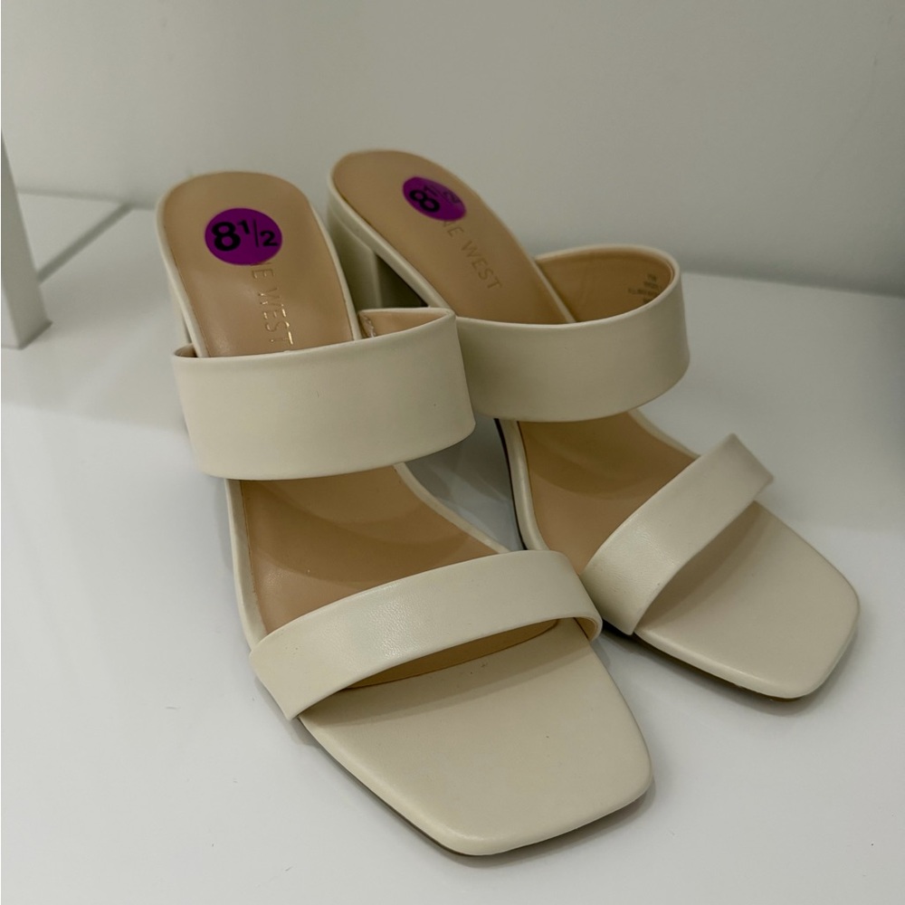 Brand new cream block heels